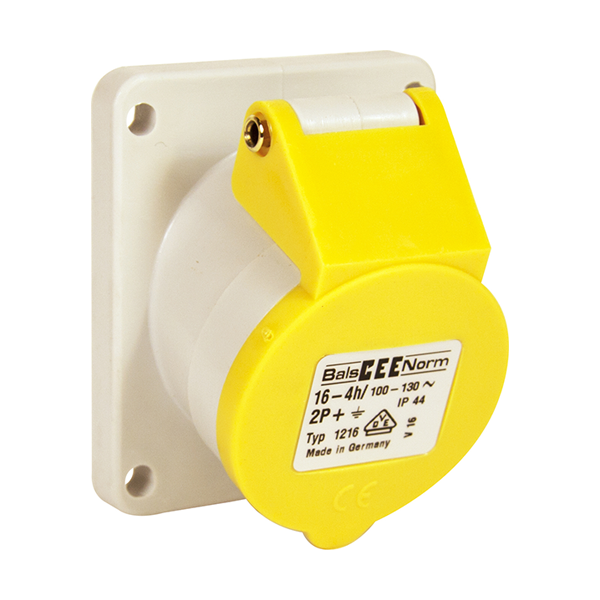 110V 16 Amp Angled Panel Socket Pack of 1