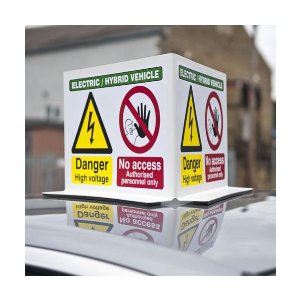 EV Vehicle Roof Top Warning Sign Qty 1