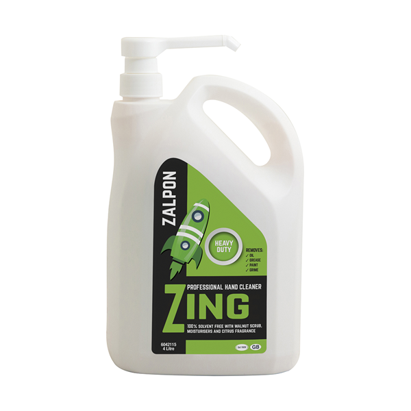 ZALPON 'Zing' Citrus Gel Hand Cleaner 4 Ltr Pump Qty 4