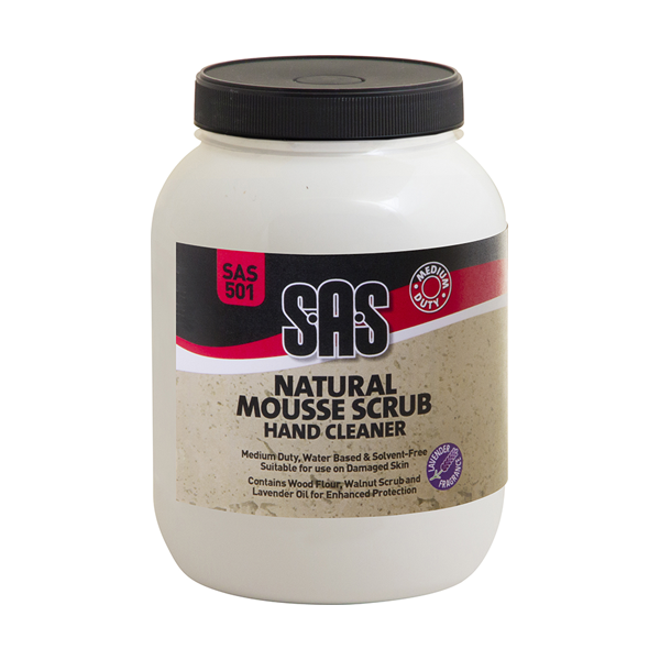 SAS Natural Mousse Scrub Hand Cleaner 3 Ltr Qty 6