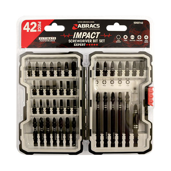 ABRACS Impact Screwdriver Bits Set 42pc Qty 1 Kit