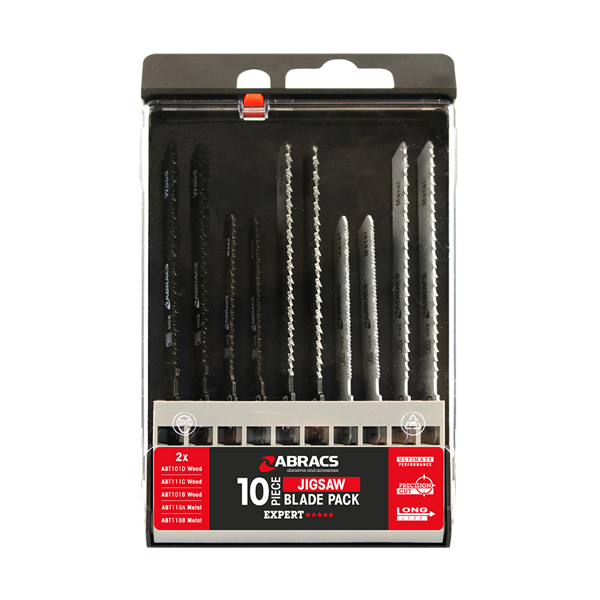 ABRACS Jigsaw Blades - Mixed Set (In PDU) 10pc Qty 1 Set