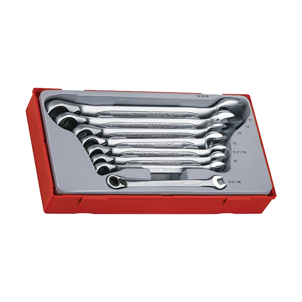 TENG TRAY Ratcheting Spanner Set 8-pce Qty 1 Set