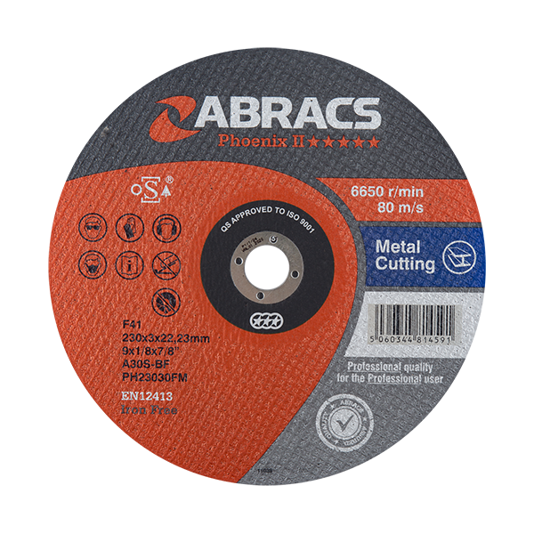 ABRACS Phoenix II Flat Cutting Disc 115 x 3.0 x 22mm Pack of 5