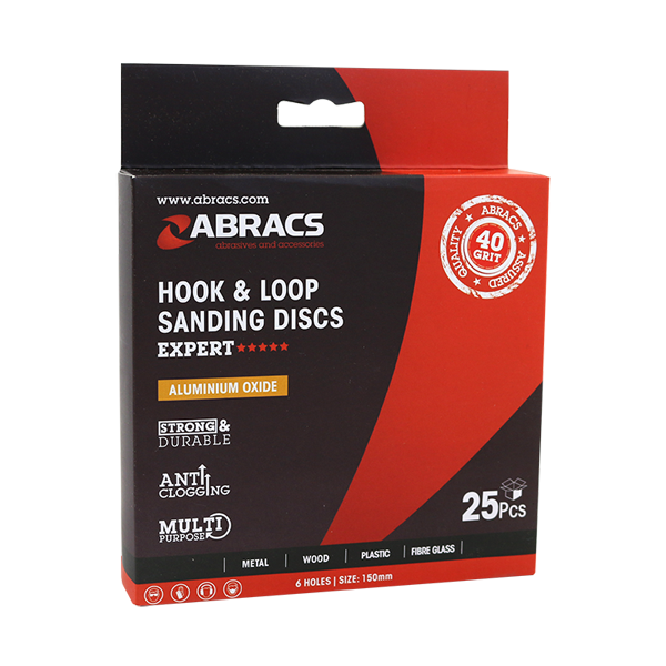 ABRACS Sanding Discs H&L 8 Holes 125mm P60 Pack of 25