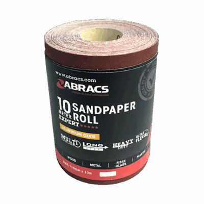 ABRACS Sandpaper Roll 115mm x 10m P80 Qty 1